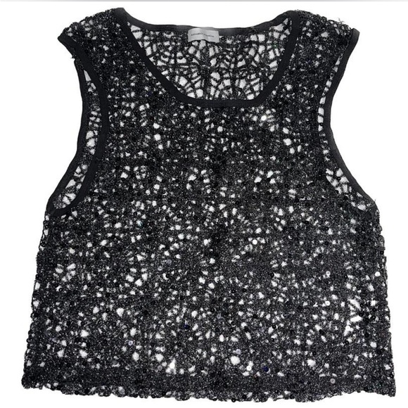 Alexander Digenova Other - Alexander Digenova woven sequined black tank top